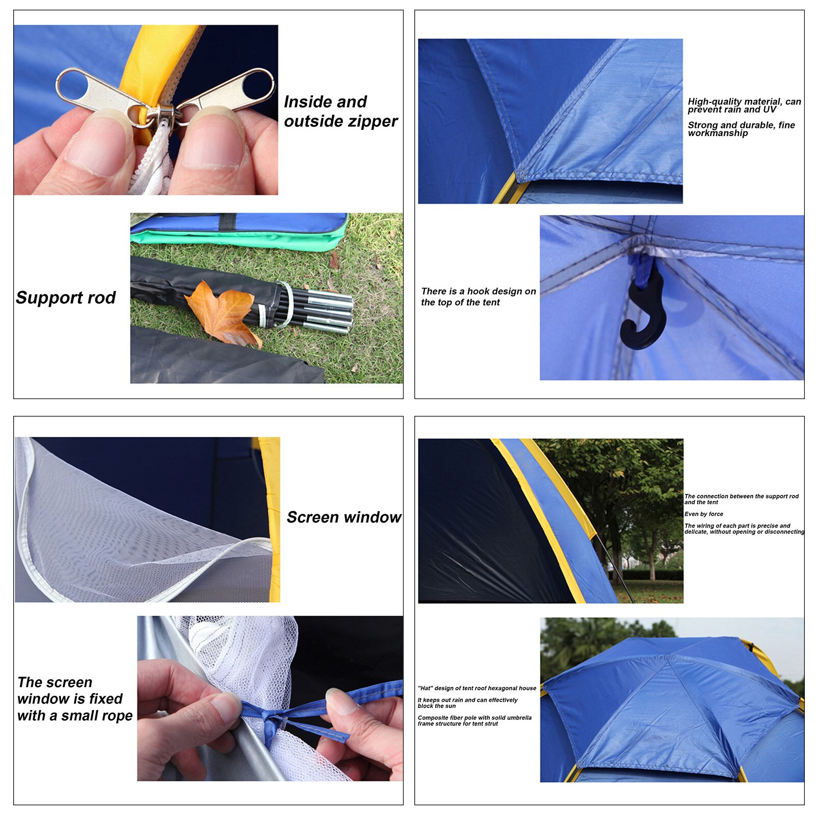 Cheap Goat Tents 240*210*130cm 3 5 People Camping Hexagonal Tent Outdoor Waterproof Durable Travel Tentage Tents 